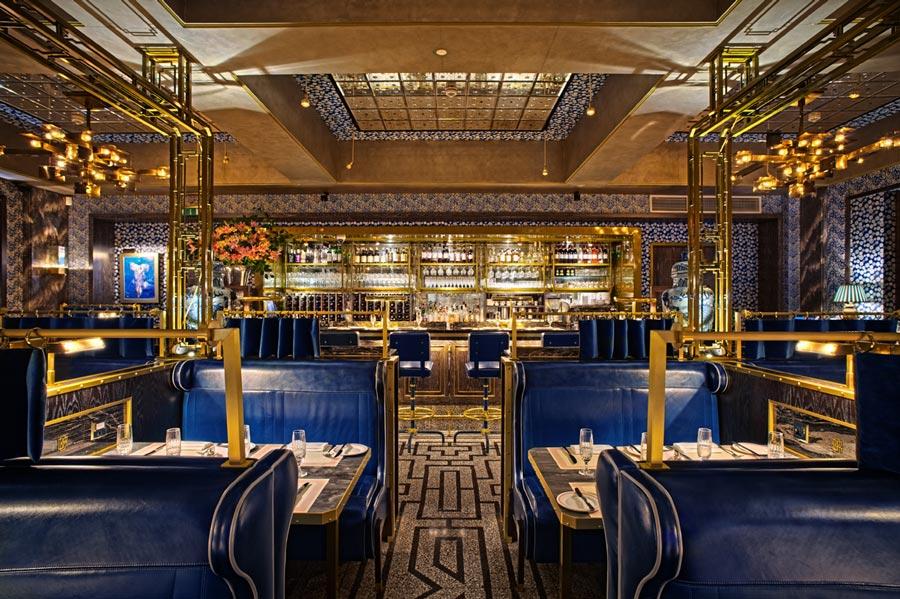 The opulent interior of Bob Bob Ricard, one of the most romantic restaurants in London 